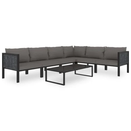 Gartenmöbel 7-teilig und Kissen aus anthrazitfarbenem Kunststoff-Rattan von vidaXL, Gartensets - Ref: Foro24-49401, Preis: 69...