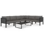 Gartenmöbel 7-teilig und Kissen aus anthrazitfarbenem Kunststoff-Rattan von vidaXL, Gartensets - Ref: Foro24-49401, Preis: 69...