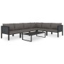 Gartenmöbel 7-teilig und Kissen aus anthrazitfarbenem Kunststoff-Rattan von vidaXL, Gartensets - Ref: Foro24-49401, Preis: 69...