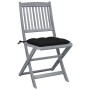 Folding garden chairs 4 pcs cushions solid acacia wood by vidaXL, Garden chairs - Ref: Foro24-3064585, Price: 208,45 €, Disco...