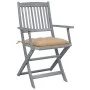 Klappbare Gartenstühle, 6 Stück, Kissen aus massivem Akazienholz von vidaXL, Gartenstühle - Ref: Foro24-3065425, Preis: 290,7...