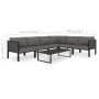 Gartenmöbel 7-teilig und Kissen aus anthrazitfarbenem Kunststoff-Rattan von vidaXL, Gartensets - Ref: Foro24-49401, Preis: 69...
