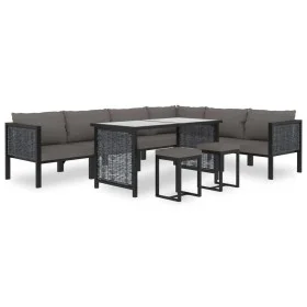 Garden furniture 9 pieces and cushions anthracite synthetic rattan by vidaXL, Garden sets - Ref: Foro24-49405, Price: 968,11 ...
