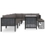 Muebles de jardín 9 pzas y cojines ratán sintético antracita de vidaXL, Conjuntos de jardín - Ref: Foro24-49405, Precio: 1,00 €