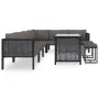 Muebles de jardín 9 pzas y cojines ratán sintético antracita de vidaXL, Conjuntos de jardín - Ref: Foro24-49405, Precio: 968,...