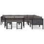 Muebles de jardín 9 pzas y cojines ratán sintético antracita de vidaXL, Conjuntos de jardín - Ref: Foro24-49405, Precio: 1,00 €