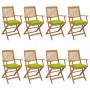 Klappbare Gartenstühle, 8 Stück, massives Akazienholz und Kissen von vidaXL, Gartenstühle - Ref: Foro24-3074993, Preis: 449,0...