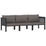 3-seater sofa with anthracite synthetic rattan cushions by vidaXL, Garden sets - Ref: Foro24-49400, Price: 381,14 €, Discount: %