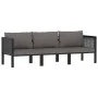 3-Sitzer-Sofa mit anthrazitfarbenen synthetischen Rattankissen von vidaXL, Gartensets - Ref: Foro24-49400, Preis: 375,29 €, R...
