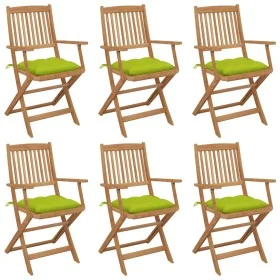 6 Stück klappbare Gartenstühle und Kissen aus massivem Akazienholz von vidaXL, Gartenstühle - Ref: Foro24-3074966, Preis: 335...