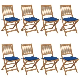 8 Stück klappbare Gartenstühle und Kissen aus massivem Akazienholz von vidaXL, Gartenstühle - Ref: Foro24-3075046, Preis: 376...