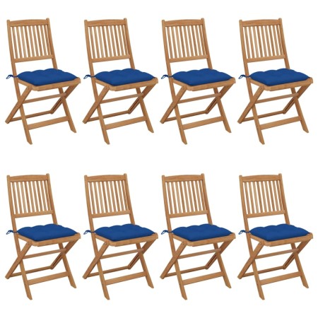 8 Stück klappbare Gartenstühle und Kissen aus massivem Akazienholz von vidaXL, Gartenstühle - Ref: Foro24-3075046, Preis: 403...
