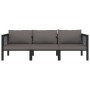 3-Sitzer-Sofa mit anthrazitfarbenen synthetischen Rattankissen von vidaXL, Gartensets - Ref: Foro24-49400, Preis: 381,14 €, R...