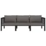 3-Sitzer-Sofa mit anthrazitfarbenen synthetischen Rattankissen von vidaXL, Gartensets - Ref: Foro24-49400, Preis: 375,29 €, R...