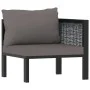 3-Sitzer-Sofa mit anthrazitfarbenen synthetischen Rattankissen von vidaXL, Gartensets - Ref: Foro24-49400, Preis: 375,29 €, R...