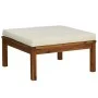 Garden furniture 3 pcs solid acacia wood cream cushions by vidaXL, Garden sets - Ref: Foro24-3086952, Price: 350,88 €, Discou...