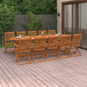 Garden dining set 11 pieces solid acacia wood by vidaXL, Garden sets - Ref: Foro24-3086978, Price: 754,56 €, Discount: %