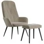 Entspannungssessel mit hellgrauem Samthocker von vidaXL, Sessel - Ref: Foro24-3097619, Preis: 109,47 €, Rabatt: %