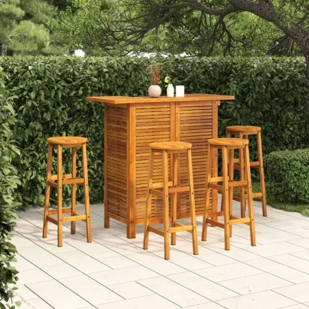 Garden bar furniture set 5 pieces solid acacia wood by vidaXL, Garden sets - Ref: Foro24-3116001, Price: 366,78 €, Discount: %