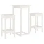 3-teiliges Bar-Set aus massivem weißem Kiefernholz von vidaXL, Möbelsets für Küchen und Esszimmer - Ref: Foro24-3124728, Prei...