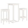 3-teiliges Bar-Set aus massivem weißem Kiefernholz von vidaXL, Möbelsets für Küchen und Esszimmer - Ref: Foro24-3124728, Prei...