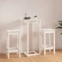 3-teiliges Bar-Set aus massivem weißem Kiefernholz von vidaXL, Möbelsets für Küchen und Esszimmer - Ref: Foro24-3124728, Prei...