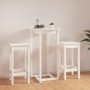 3-teiliges Bar-Set aus massivem weißem Kiefernholz von vidaXL, Möbelsets für Küchen und Esszimmer - Ref: Foro24-3124728, Prei...