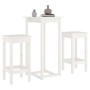 3-teiliges Bar-Set aus massivem weißem Kiefernholz von vidaXL, Möbelsets für Küchen und Esszimmer - Ref: Foro24-3124728, Prei...