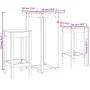 3-teiliges Bar-Set aus massivem weißem Kiefernholz von vidaXL, Möbelsets für Küchen und Esszimmer - Ref: Foro24-3124728, Prei...