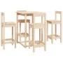 5-teiliges Bar-Set aus massivem Kiefernholz von vidaXL, Möbelsets für Küchen und Esszimmer - Ref: Foro24-3124742, Preis: 232,...