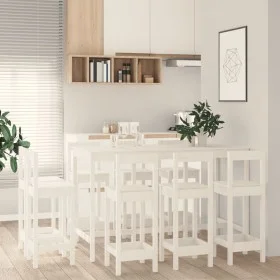 9-piece bar set solid white pine wood by vidaXL, Furniture sets for kitchens and dining rooms - Ref: Foro24-3124723, Price: 5...