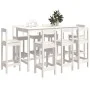Set de bar 9 piezas madera maciza de pino blanco de vidaXL, muebles para cocinas y comedores - Ref: Foro24-3124723, Precio: 5...