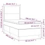 Box spring bed with mattress and LED pink velvet 80x200 cm by vidaXL, Beds and slatted bases - Ref: Foro24-3136034, Price: 33...