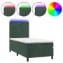 Box spring bed with mattress and LED dark green velvet 80x200 cm by vidaXL, Beds and slatted bases - Ref: Foro24-3135972, Pri...