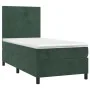Box spring bed with mattress and LED dark green velvet 80x200 cm by vidaXL, Beds and slatted bases - Ref: Foro24-3135972, Pri...