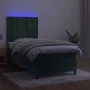 Cama box spring colchón y LED terciopelo verde oscuro 80x200 cm de vidaXL, Camas y somieres - Ref: Foro24-3136332, Precio: 31...
