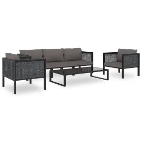 Gartenmöbel 6 Stück und Kissen anthrazitfarbenes synthetisches Rattan von vidaXL, Gartensets - Ref: Foro24-49407, Preis: 715,...