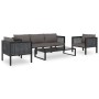 Garden furniture 6 pieces and cushions anthracite synthetic rattan by vidaXL, Garden sets - Ref: Foro24-49407, Price: 726,90 ...