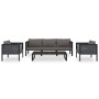 Garden furniture 6 pieces and cushions anthracite synthetic rattan by vidaXL, Garden sets - Ref: Foro24-49407, Price: 726,90 ...