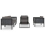 Muebles de jardín 6 pzas y cojines ratán sintético antracita de vidaXL, Conjuntos de jardín - Ref: Foro24-49407, Precio: 726,...