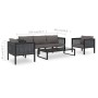 Garden furniture 6 pieces and cushions anthracite synthetic rattan by vidaXL, Garden sets - Ref: Foro24-49407, Price: 726,90 ...