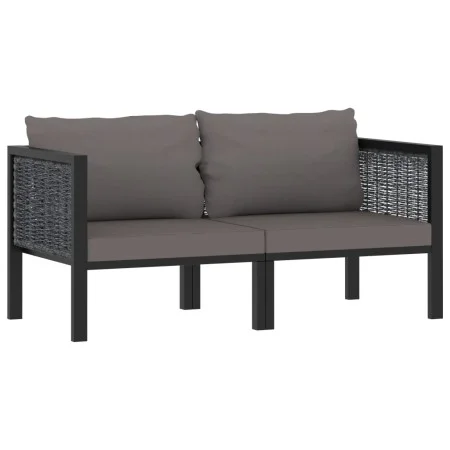2-seater sofa with anthracite synthetic rattan cushions by vidaXL, Garden sets - Ref: Foro24-49399, Price: 204,49 €, Discount: %