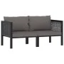 2-seater sofa with anthracite synthetic rattan cushions by vidaXL, Garden sets - Ref: Foro24-49399, Price: 204,49 €, Discount: %