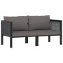 2-Sitzer-Sofa mit anthrazitfarbenen synthetischen Rattankissen von vidaXL, Gartensets - Ref: Foro24-49399, Preis: 207,09 €, R...
