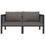 2-Sitzer-Sofa mit anthrazitfarbenen synthetischen Rattankissen von vidaXL, Gartensets - Ref: Foro24-49399, Preis: 207,09 €, R...