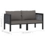 2-seater sofa with anthracite synthetic rattan cushions by vidaXL, Garden sets - Ref: Foro24-49399, Price: 207,09 €, Discount: %