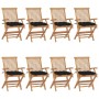 Garden chairs 8 pcs solid teak wood with black cushions by vidaXL, Garden chairs - Ref: Foro24-3072911, Price: 628,97 €, Disc...