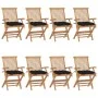 Garden chairs 8 pcs solid teak wood with black cushions by vidaXL, Garden chairs - Ref: Foro24-3072911, Price: 625,98 €, Disc...
