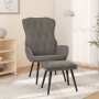 Sillón de relax con taburete terciopelo gris claro