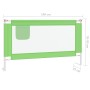 Barandilla de seguridad cama de niño verde tela 140x25 cm